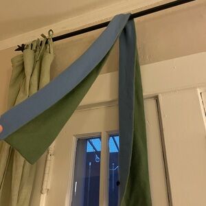 Blue and green reversible cashmere scarf